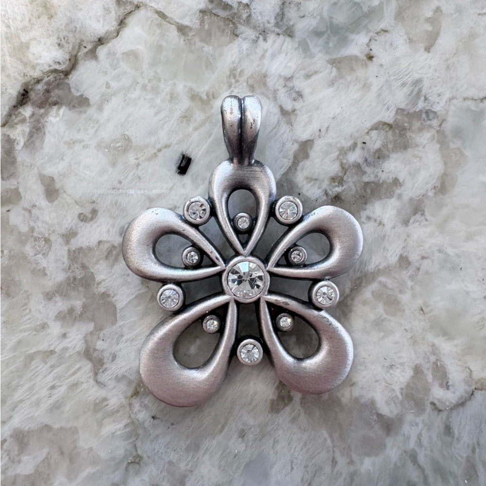 BICO silver plated pewter pendant with stones